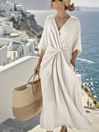 Pleated Large Swing Dress