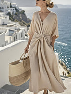 Pleated Large Swing Dress