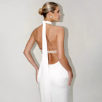 Collar Lace-up Dress