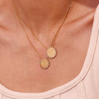 18K Gold Micro Inlay Rhinestone Pendant