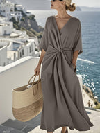 Pleated Large Swing Dress