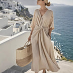 Pleated Large Swing Dress