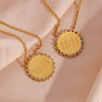 18K Gold Micro Inlay Rhinestone Pendant