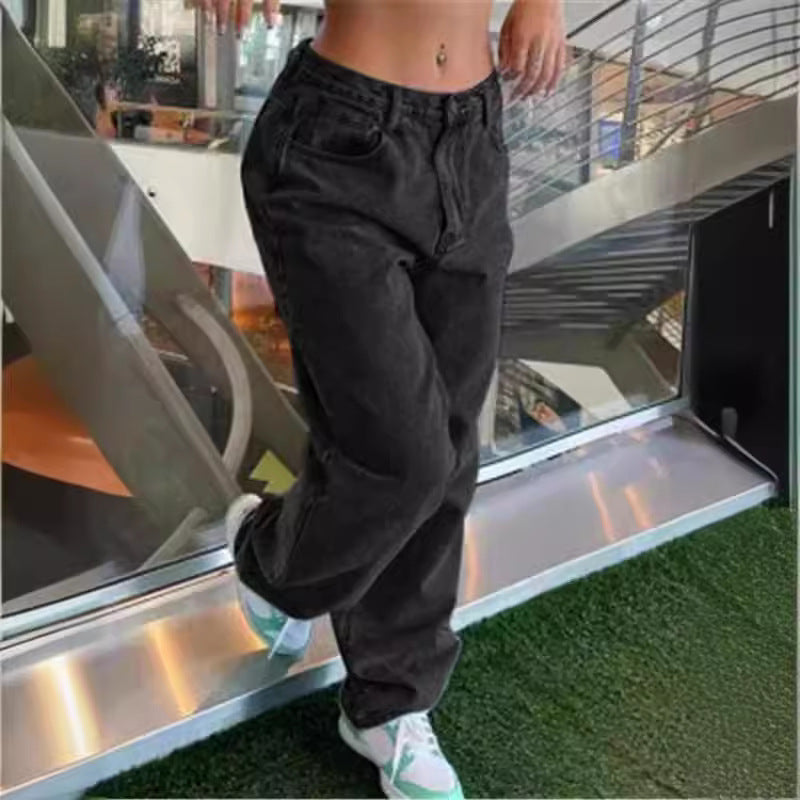 Casual Retro Loose Denim Trousers